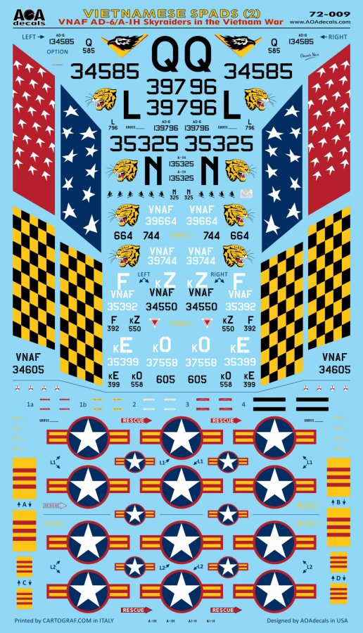 AOA Decals AOA72009 1:72 VIETNAMESE SPADS
