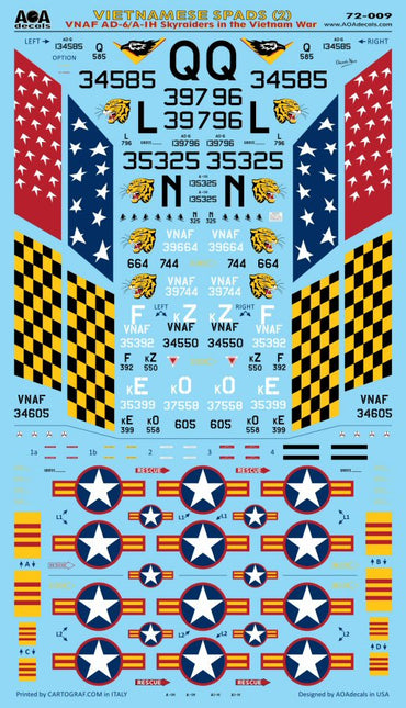 AOA Decals AOA72009 1:72 VIETNAMESE SPADS
