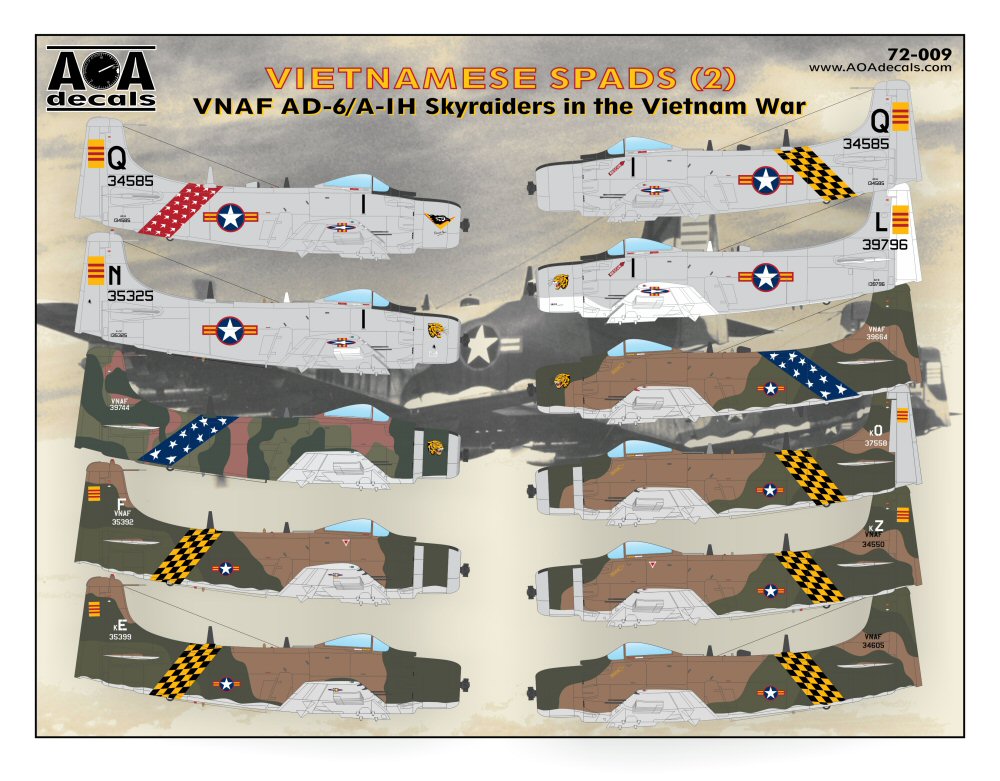 AOA Decals AOA72009 1:72 VIETNAMESE SPADS