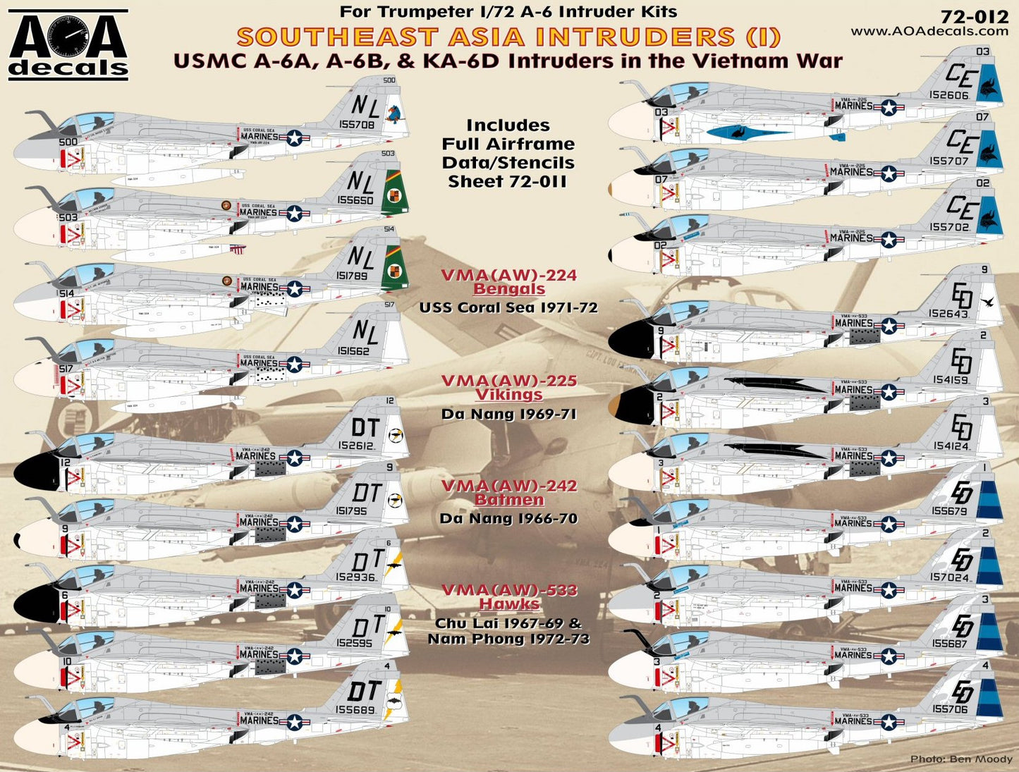 AOA Decals AOA72012 1:72 SOUTHEAST ASIA Grumman INTRUDERS