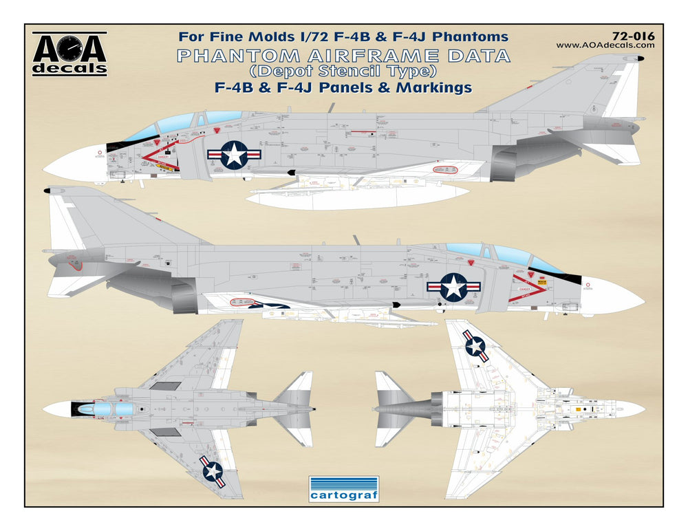 AOA Decals AOA72016 1:72 PHANTOM AIRFRAME DATA