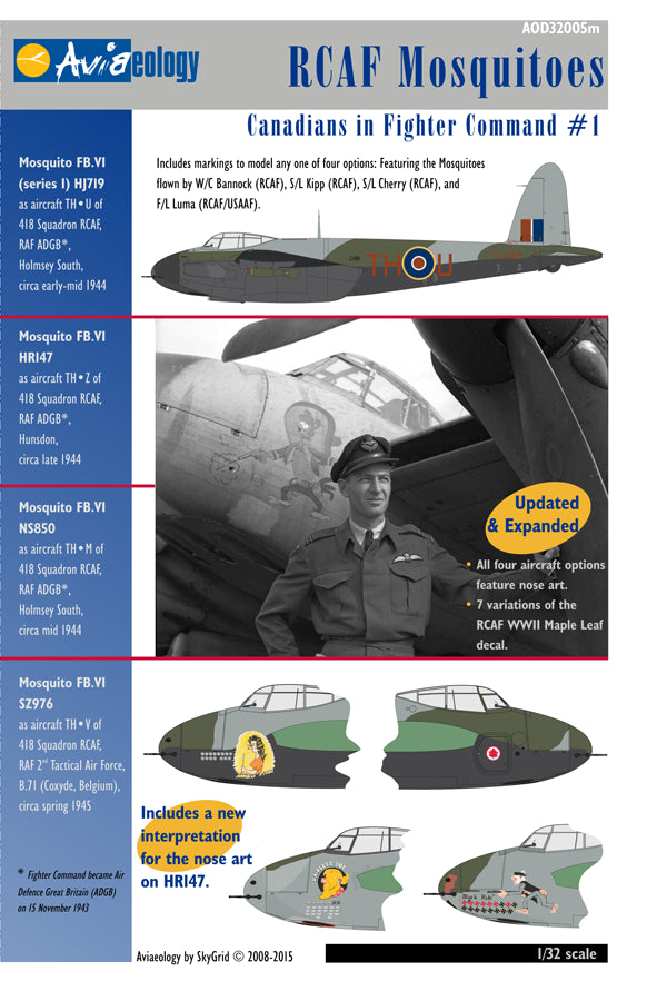 Aviaeology AOD32005M2 1:32 RCAF Mosquitoes of 418 Squadron