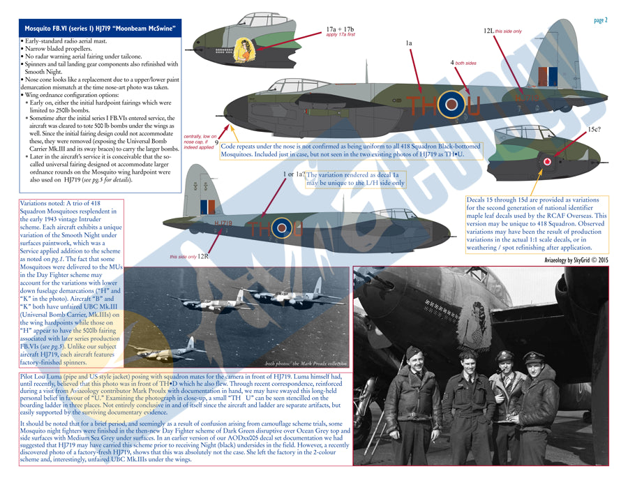 Aviaeology AOD32005M2 1:32 RCAF Mosquitoes of 418 Squadron