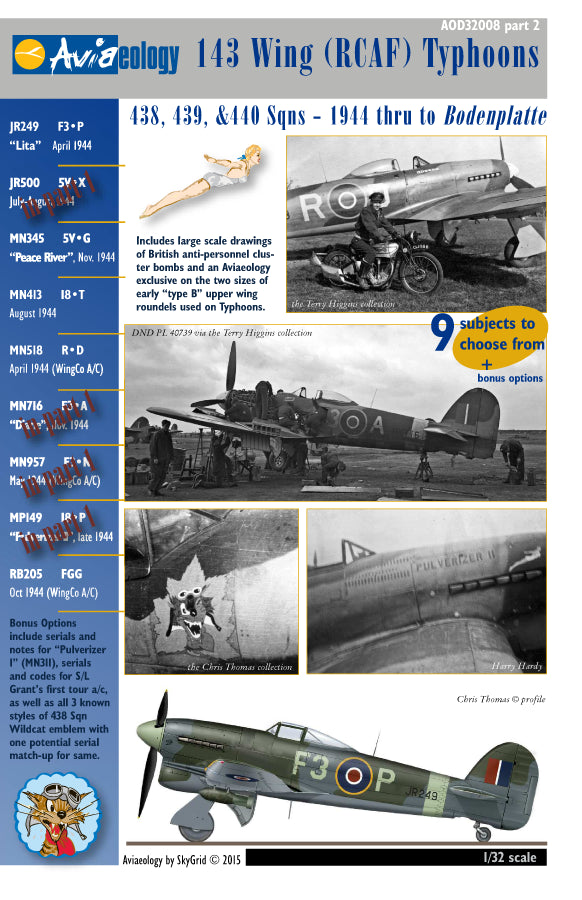 Aviaeology 32008P2 RCAF Hawker Typhoon Mk.IB 1944 Part 2 1:32