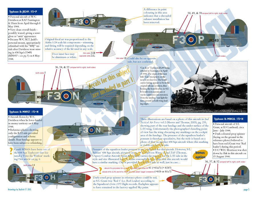 Aviaeology 32008P2 RCAF Hawker Typhoon Mk.IB 1944 Part 2 1:32