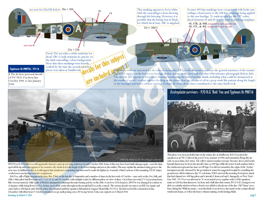 Aviaeology 32008P2 RCAF Hawker Typhoon Mk.IB 1944 Part 2 1:32