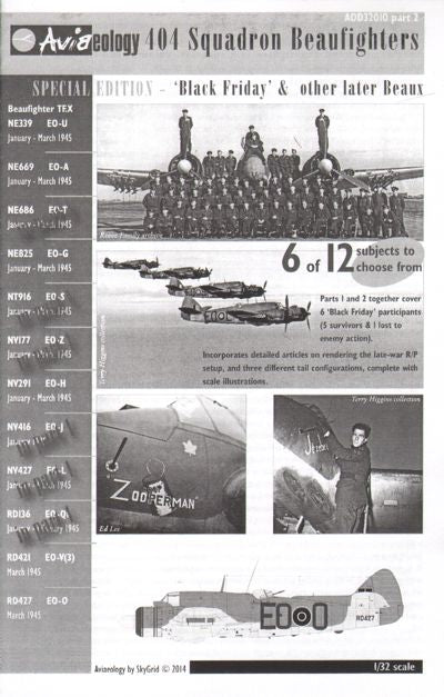 Aviaeology AOD320102 1:32 404 Sqn Bristol Beaufighters TF.X
