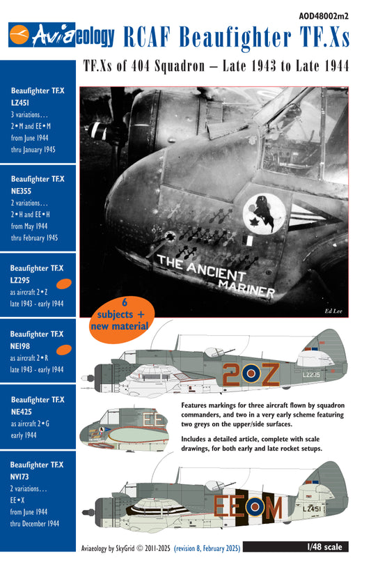 Aviaeology 48002M2 RCAF Beaufighter TF.X 404 Sqn 1943-44 1:48