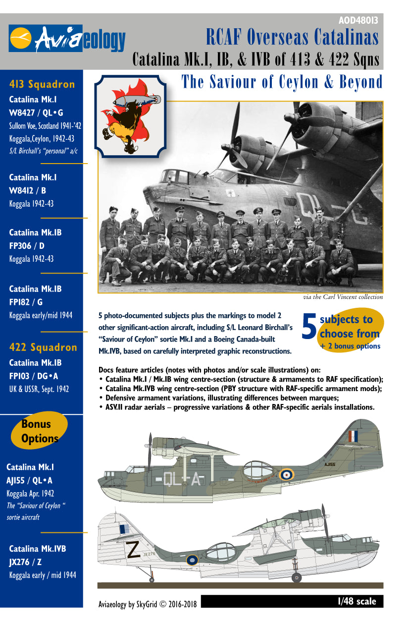 Aviaeology AOD48013 1:48 RCAF Catalinas