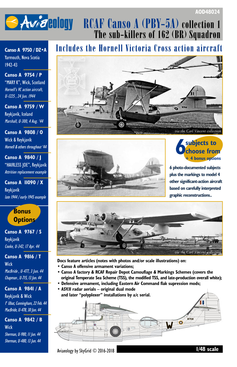 Aviaeology AOD48024 1:48 RCAF Canso
