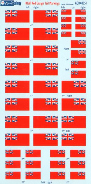 Aviaeology 48C51 RCAF Red Ensign & Shield Tail Markings 54-65 1:48