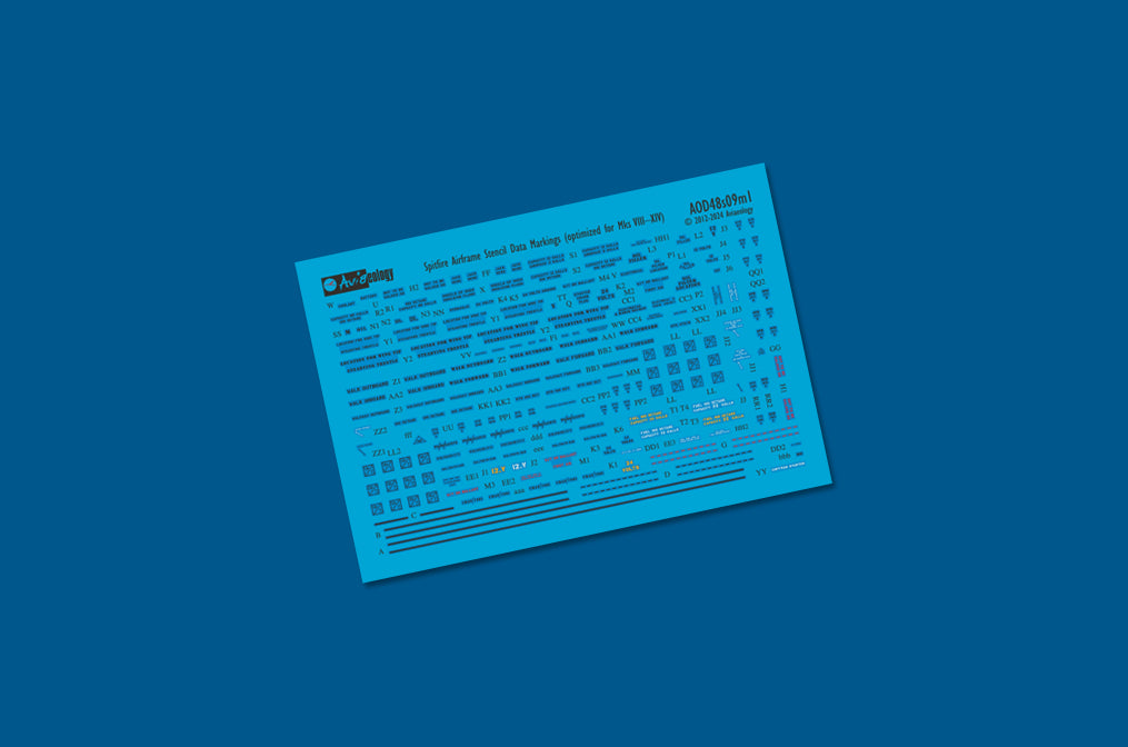 Aviaeology AOD48S09M1 1:48 Supermarine Spitfire airframe stencil/data markings