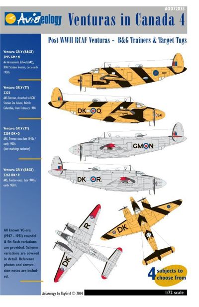 Aviaeology 72035 Lockheed PV-1 Ventura RCAF Postwar Trainers 1:72