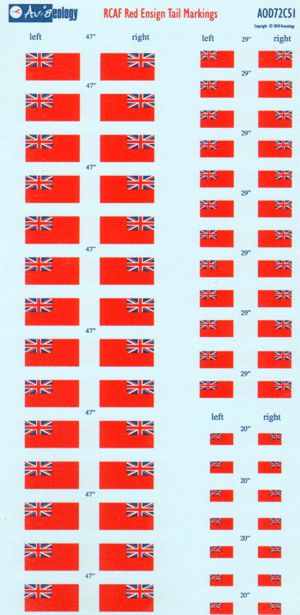 Aviaeology 72C51 RCAF Red Ensign & Shield Tail Markings 54-65 1:72