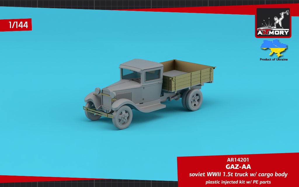 Armory 14201 GAZ-AA Soviet WWII Cargo Truck with PE Parts 1:144