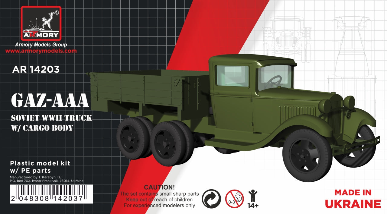 Armory 14203 GAZ-AAA Soviet WWII 6x4 Cargo Truck PE Parts 1:144