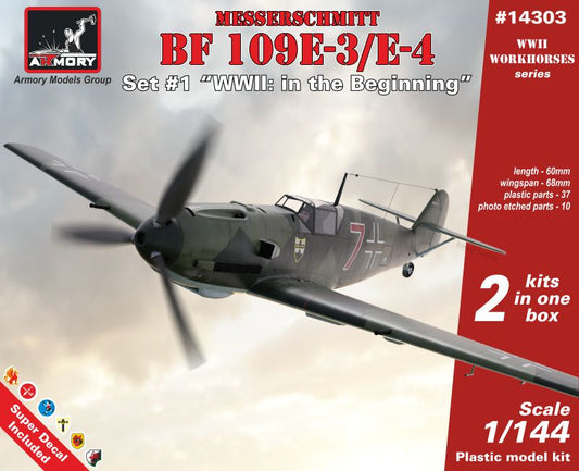 Armory 14303 Bf-109E-3/E-4 Set 1 WWII: In The Beginning 1:144