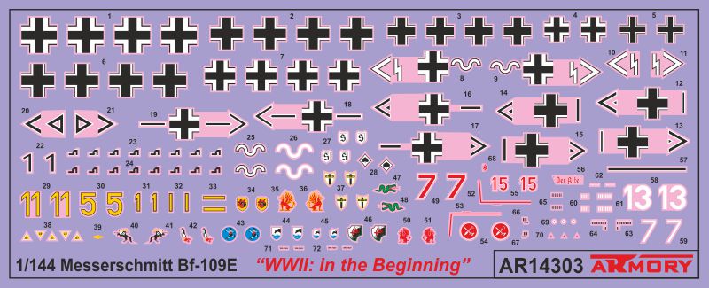 Armory 14303 Bf-109E-3/E-4 Set 1 WWII: In The Beginning 1:144