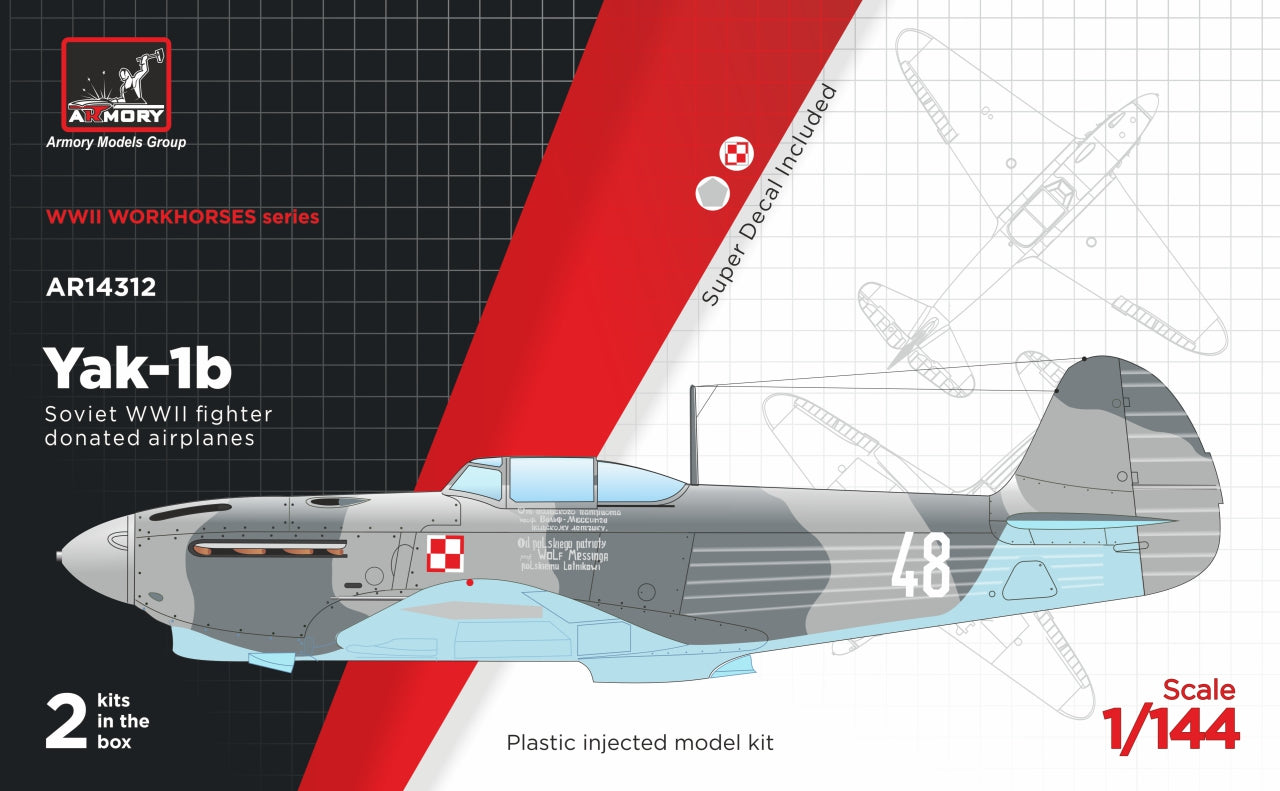 Armory 14312 Yak-1b Donated Aircraft Soviet WWII Fighter 1:144