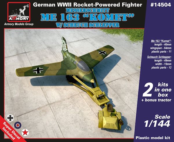 Armory 14504 Me-163B Komet Double Kit with Tow Tractor 1:144