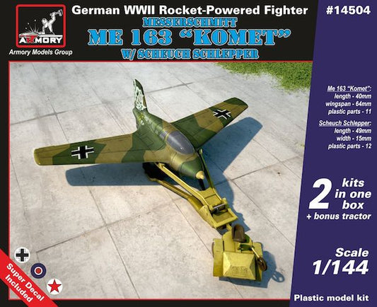 Armory 14504 Me-163B Komet Double Kit with Tow Tractor 1:144