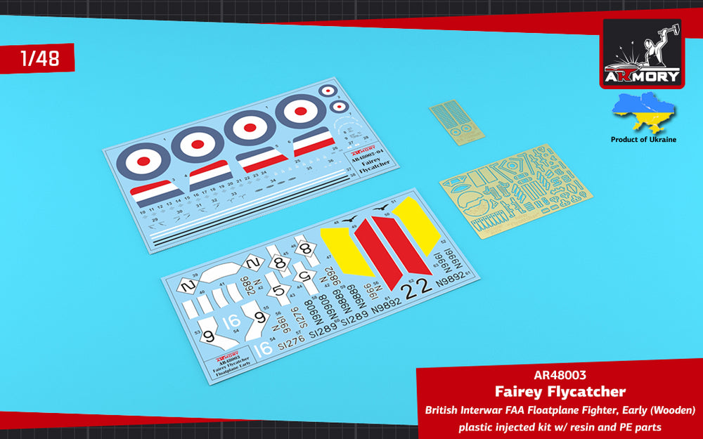 Armory 48003 Fairey Flycatcher Floatplane Wooden Floats 1:48