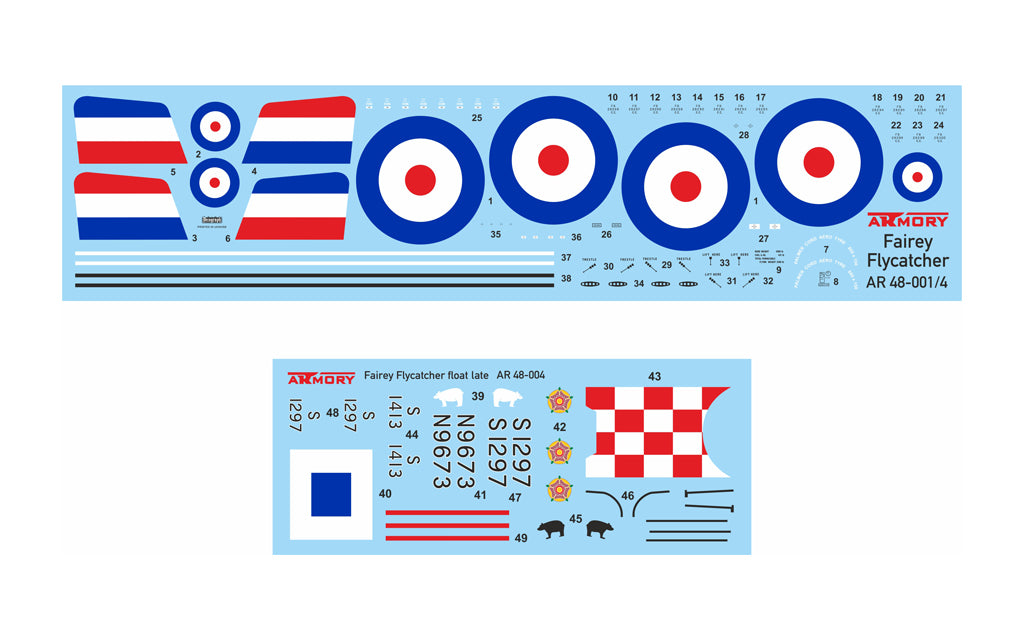 Armory 48004 Fairey Flycatcher Floatplane Metal Floats 1:48