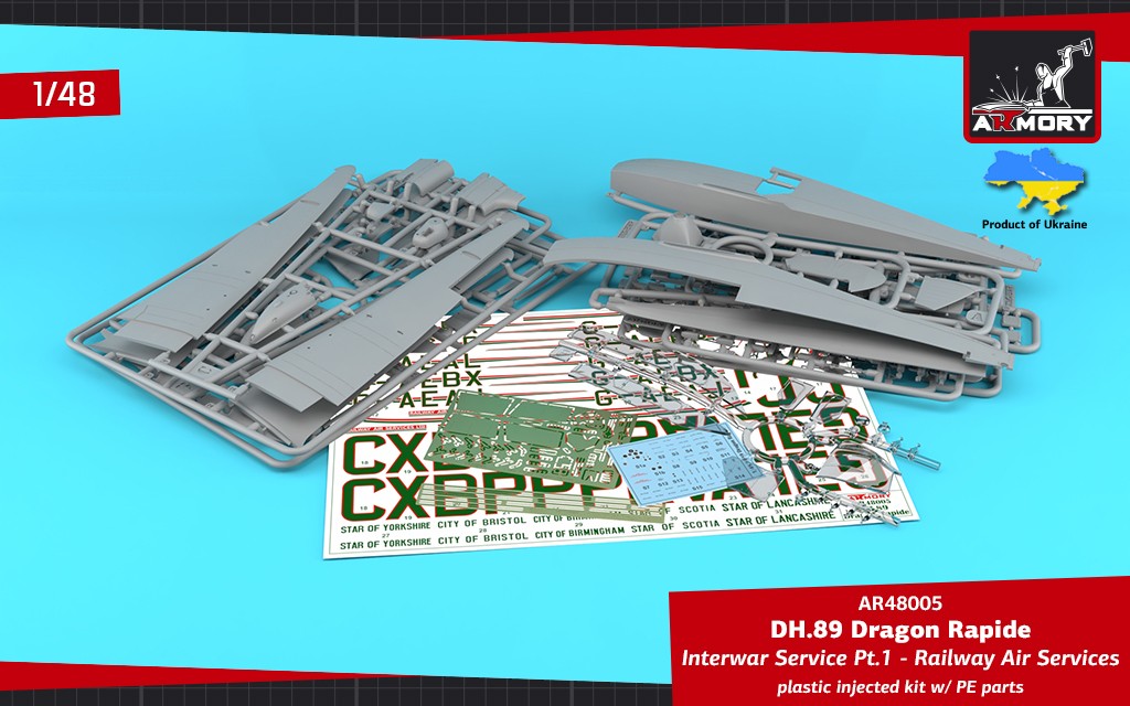 Armory AR48005 1:48 de Havilland DH.89A Dragon Rapide Railway Air Services