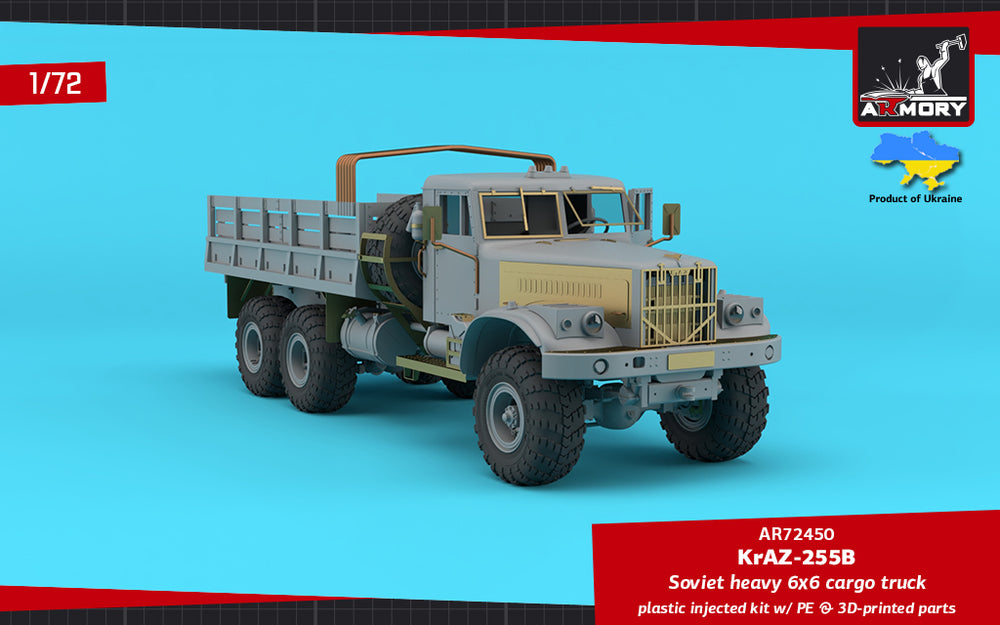 Armory AR72450 1:72 KrAZ-255B Soviet Era Heavy Duty 6x6 cargo truck