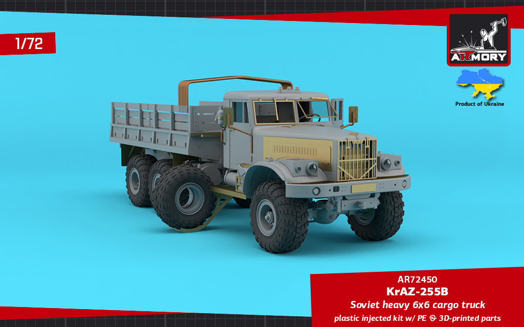Armory AR72450 1:72 KrAZ-255B Soviet Era Heavy Duty 6x6 cargo truck
