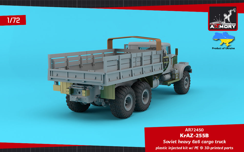 Armory AR72450 1:72 KrAZ-255B Soviet Era Heavy Duty 6x6 cargo truck
