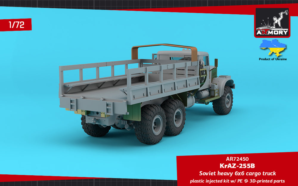 Armory AR72450 1:72 KrAZ-255B Soviet Era Heavy Duty 6x6 cargo truck