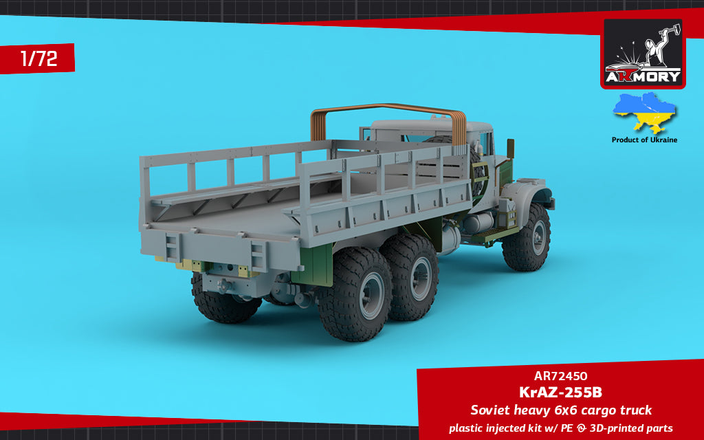 Armory AR72450 1:72 KrAZ-255B Soviet Era Heavy Duty 6x6 cargo truck