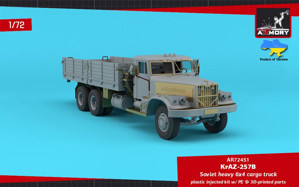 Armory AR72451 1:72 KrAZ-257B Soviet Era Heavy Duty 6x4 cargo truck