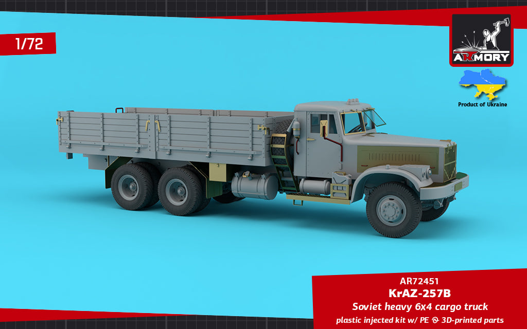 Armory AR72451 1:72 KrAZ-257B Soviet Era Heavy Duty 6x4 cargo truck