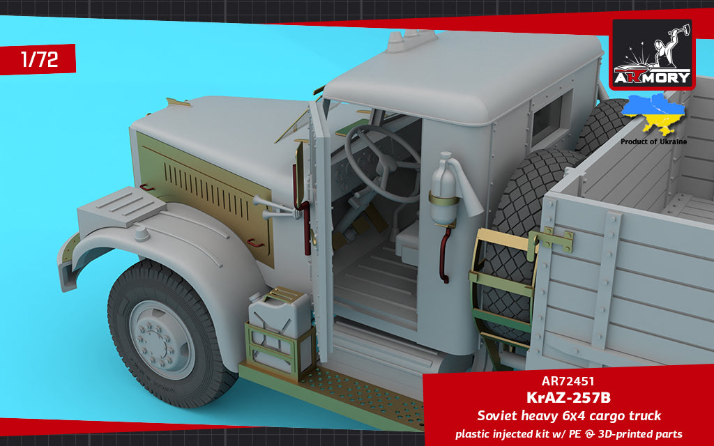 Armory AR72451 1:72 KrAZ-257B Soviet Era Heavy Duty 6x4 cargo truck