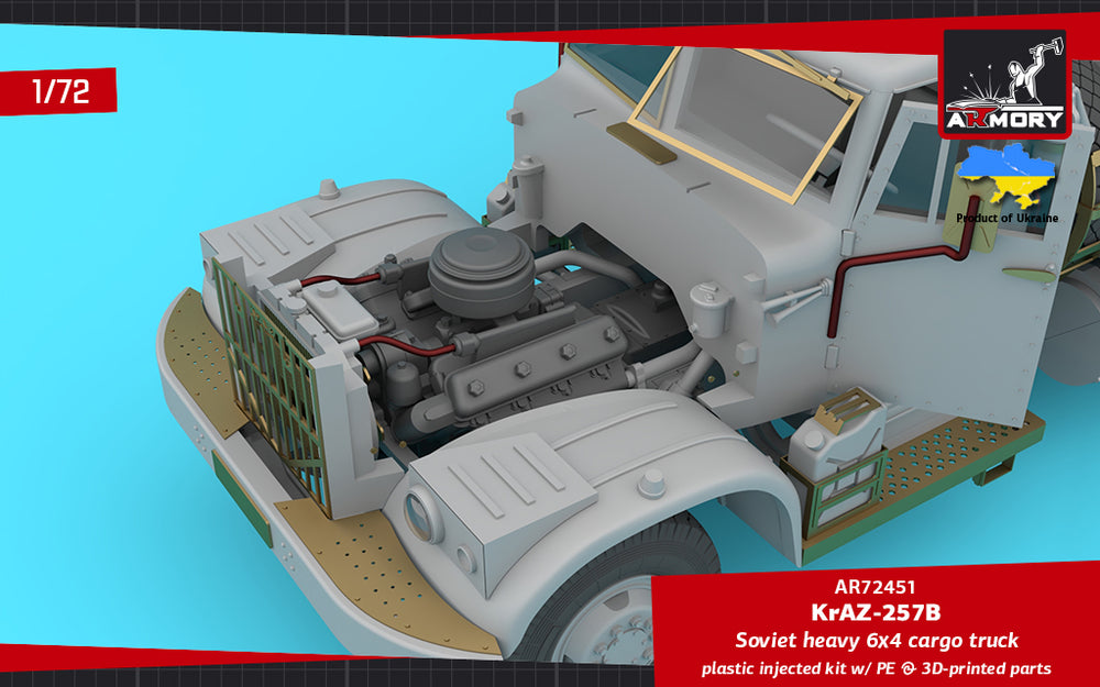 Armory AR72451 1:72 KrAZ-257B Soviet Era Heavy Duty 6x4 cargo truck