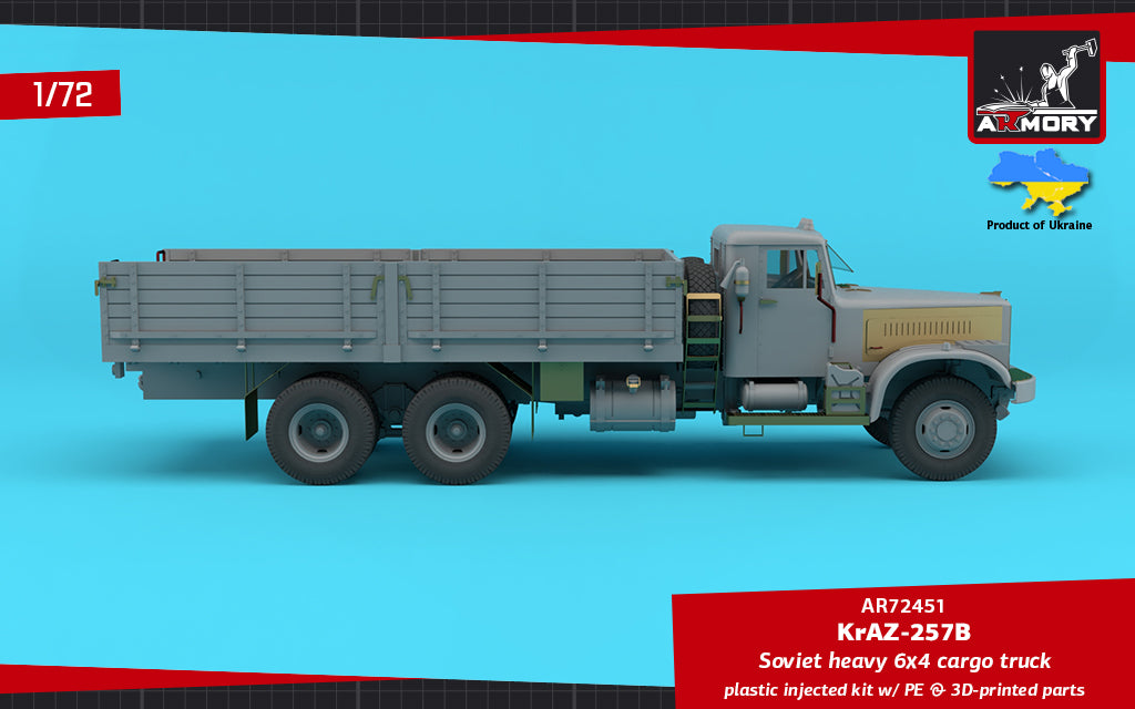 Armory AR72451 1:72 KrAZ-257B Soviet Era Heavy Duty 6x4 cargo truck