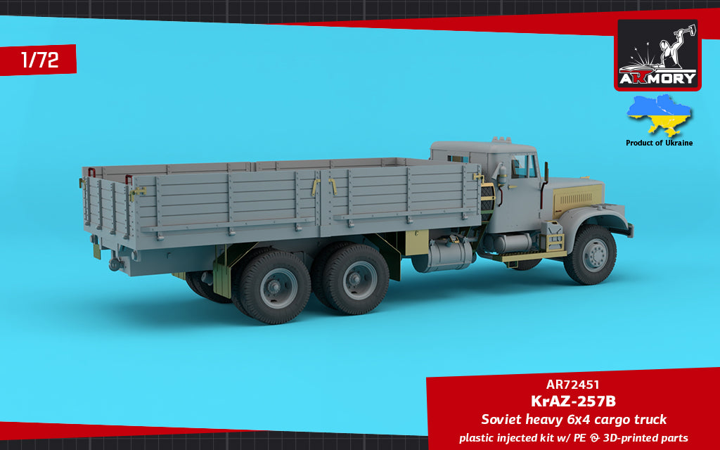 Armory AR72451 1:72 KrAZ-257B Soviet Era Heavy Duty 6x4 cargo truck