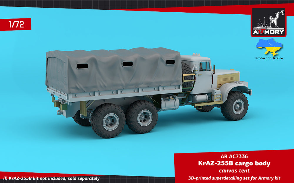 Armory ARAC7336 1:72 KrAZ-255B Soviet 6x6 cargo truck canvas tent