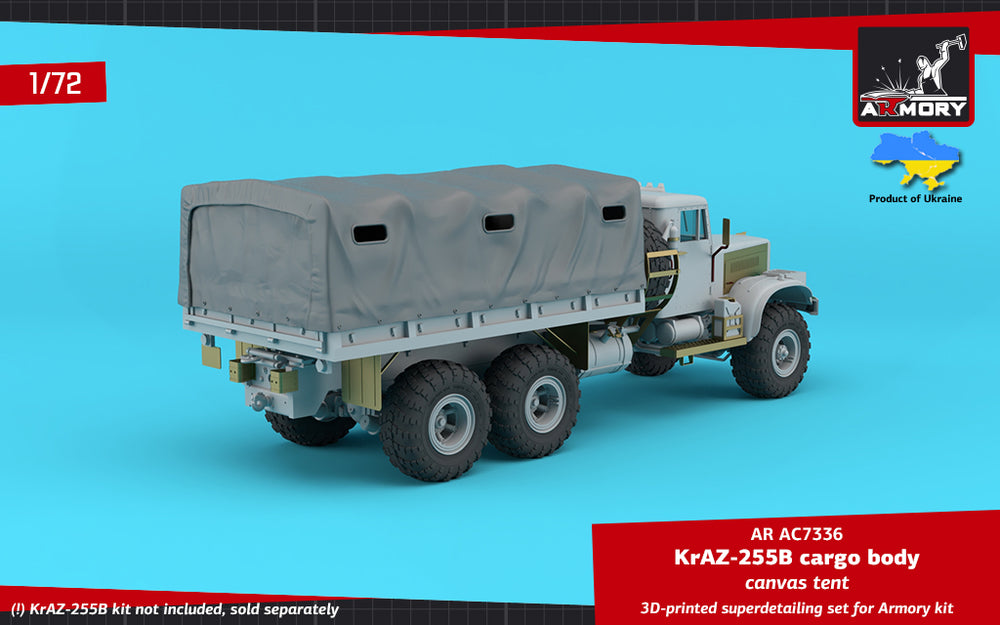 Armory ARAC7336 1:72 KrAZ-255B Soviet 6x6 cargo truck canvas tent