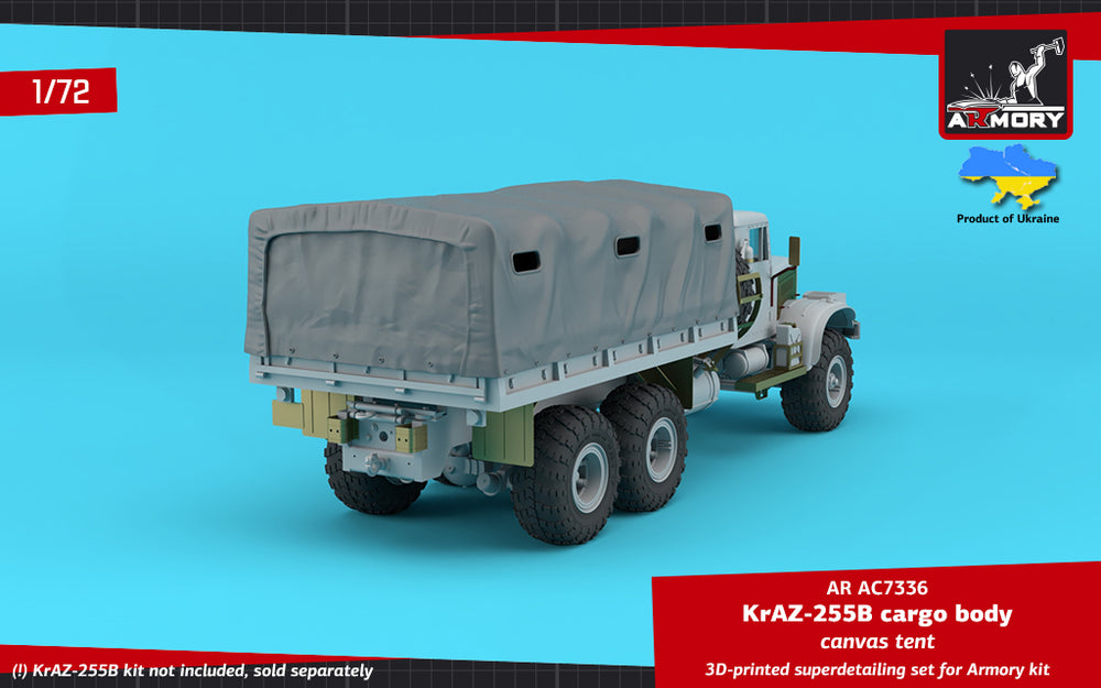 Armory ARAC7336 1:72 KrAZ-255B Soviet 6x6 cargo truck canvas tent