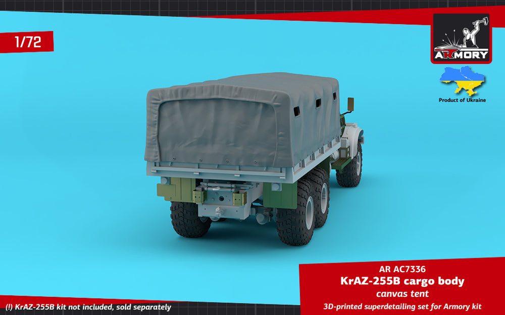Armory ARAC7336 1:72 KrAZ-255B Soviet 6x6 cargo truck canvas tent