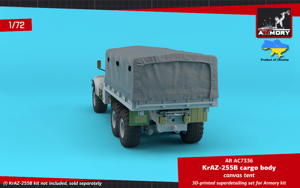 Armory ARAC7336 1:72 KrAZ-255B Soviet 6x6 cargo truck canvas tent