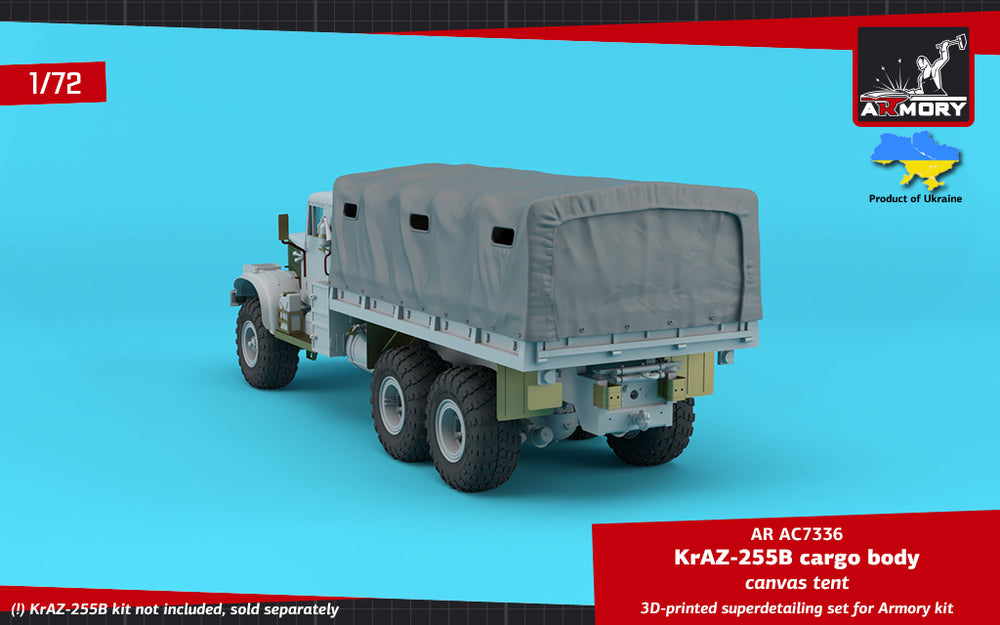 Armory ARAC7336 1:72 KrAZ-255B Soviet 6x6 cargo truck canvas tent
