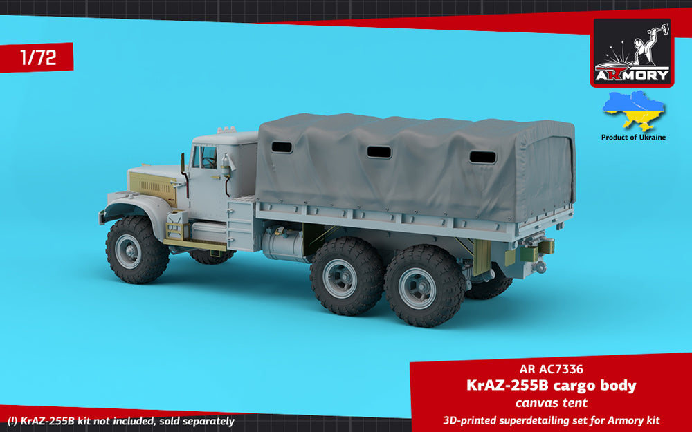 Armory ARAC7336 1:72 KrAZ-255B Soviet 6x6 cargo truck canvas tent