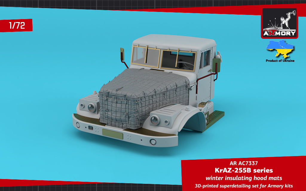 Armory ARAC7337 1:72 KrAZ-255B Soviet 6x6 cargo truck winter insulating hood mat