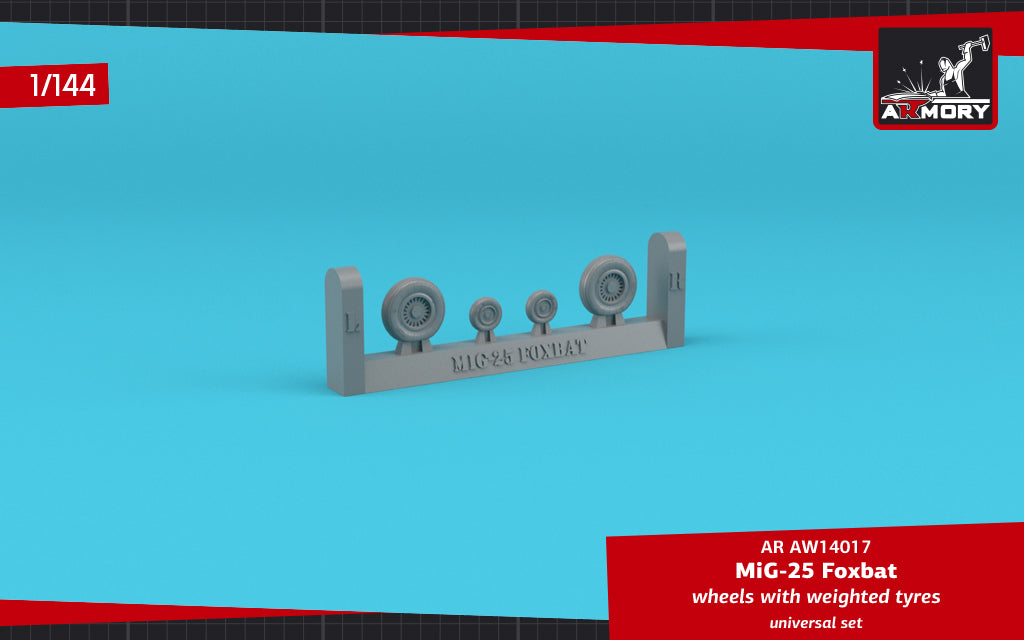Armory ARAW14017 1:144 Mikoyan MiG-25 Foxbat wheels with weighted tires