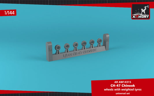 Armory ARAW14315 1:144 Boeing CH-47 Chinook wheels with weighted tire