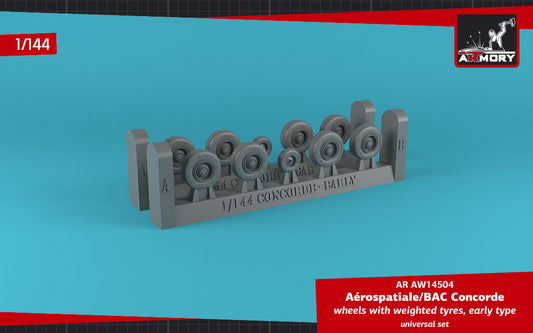 Armory ARAW14504 1:144 Aerospatiale Concorde wheels with weighted tires, early